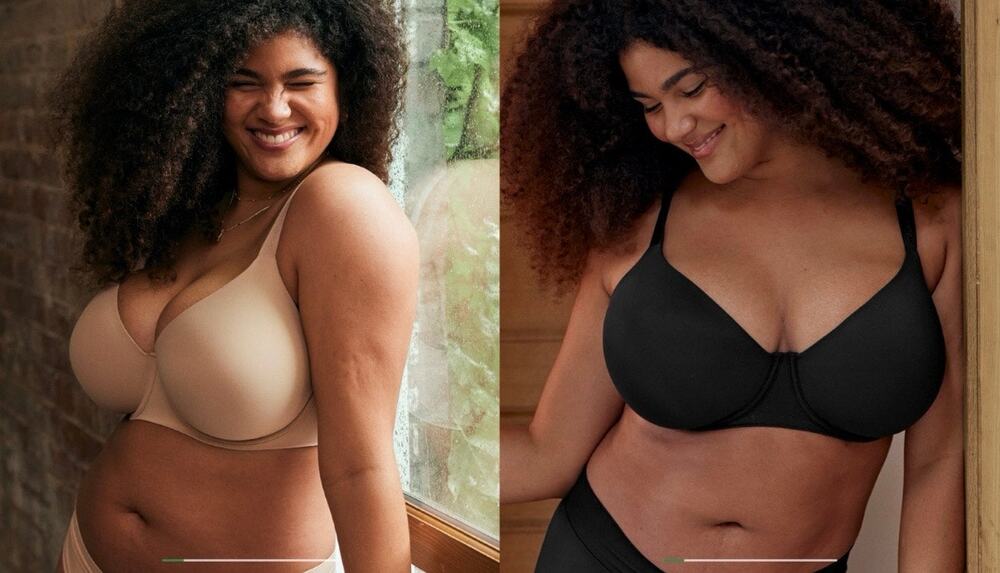 Aerie Smoothez Full Coverage Nude and Black Bra size 42D